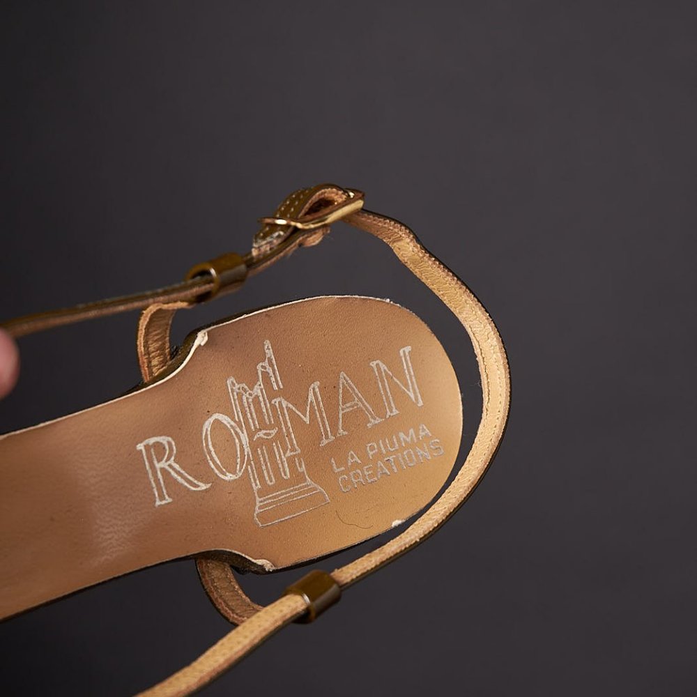 1970s Ro-Man Mod Suede Slingback Heels - Picture 4 of 7